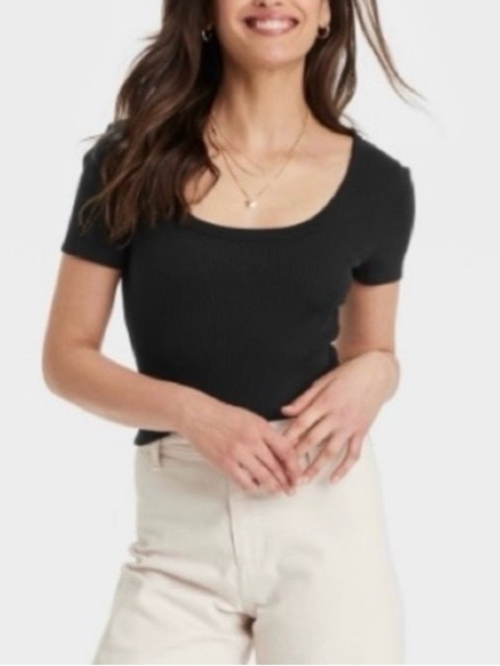 Universal Thread Women’s Shrunken Short Sleeve Scoop Neck T-shirt Size Large